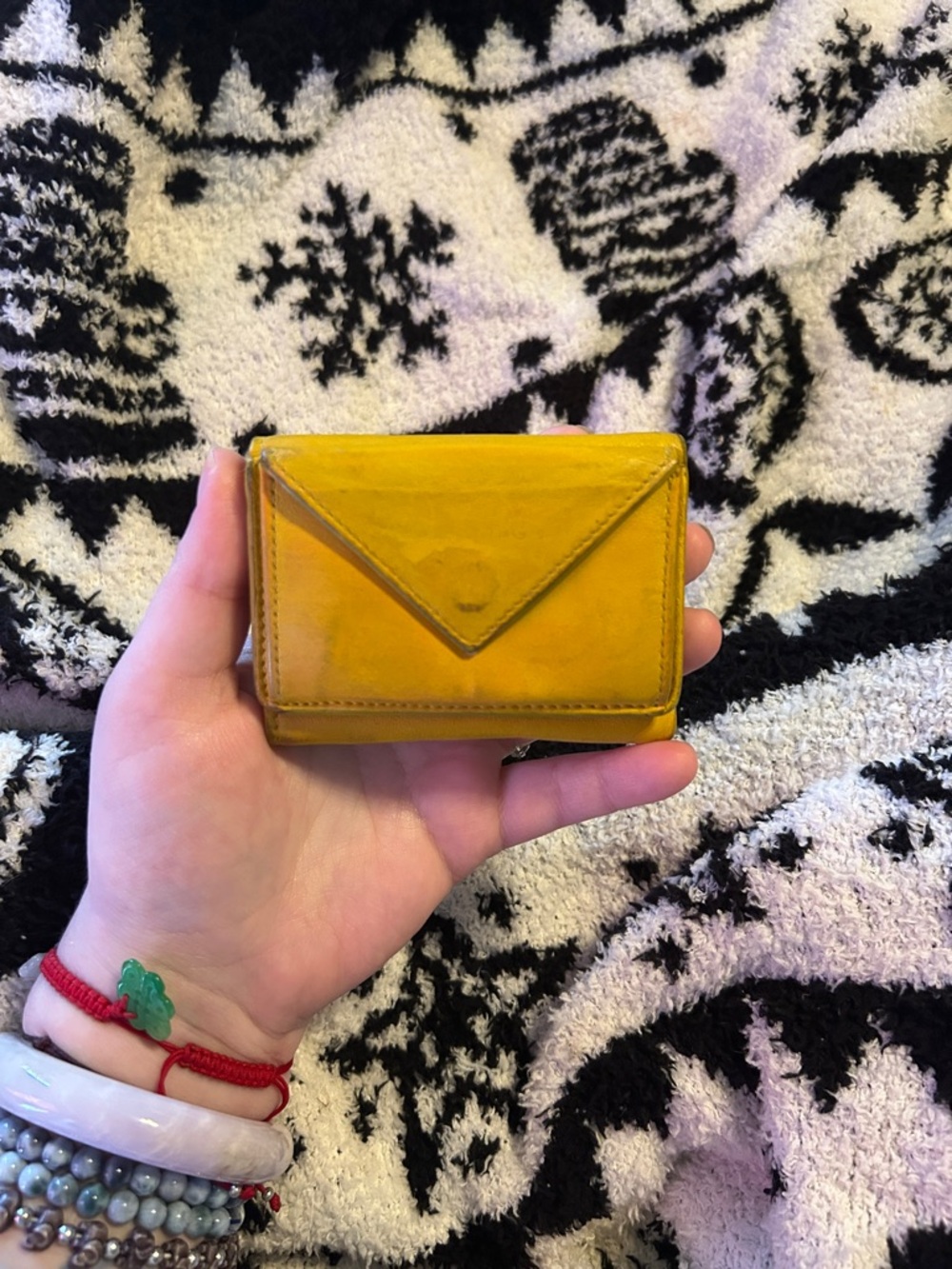 Vintage BALENCIAGA Yellow Leather Envelope Wallet